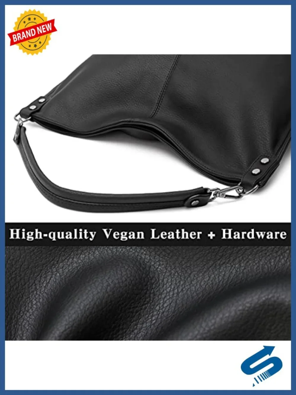 Ladies Hobo Bag Faux Leather Vegan Shoulder Crossbody Purse